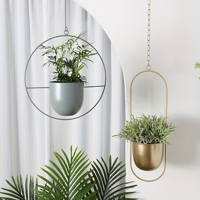 YUMIPLUS Modern Iron Hanging Decorative Vases Minimalist Creative Balcony Planters Set