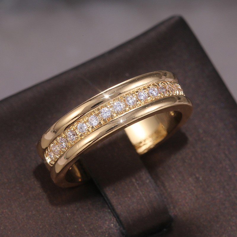 Simple Golden Silver Rhinestones Ring