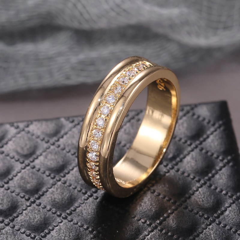 Simple Golden Silver Rhinestones Ring