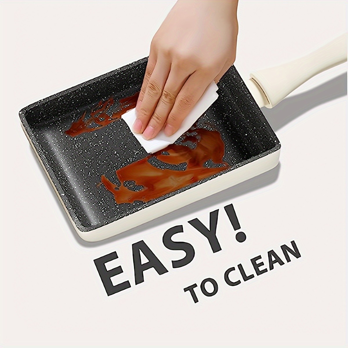 KPXSIAION Japanese Tamagoyaki Pan Non-Stick Granite Stone Omelette Pan for Perfect Japanese Rolled Eggs
