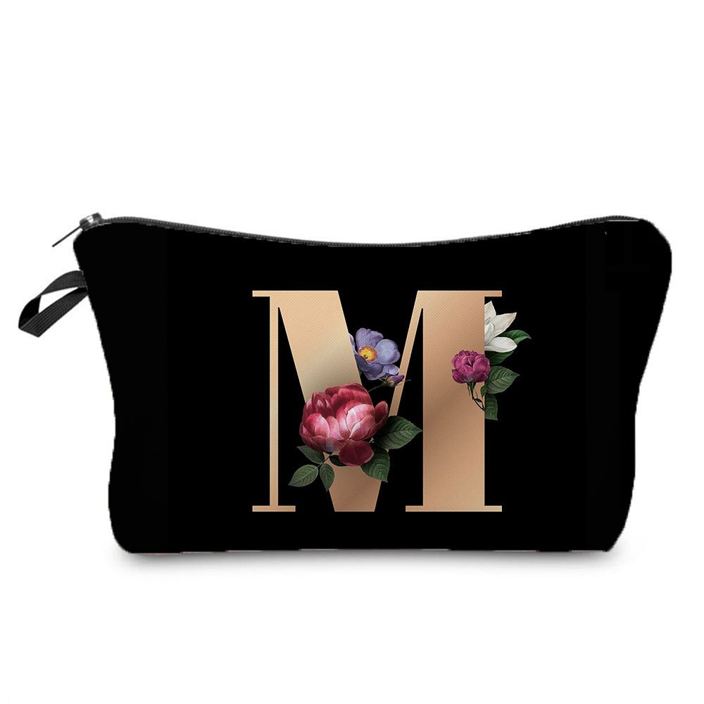 Black and Gold Makeup Bag