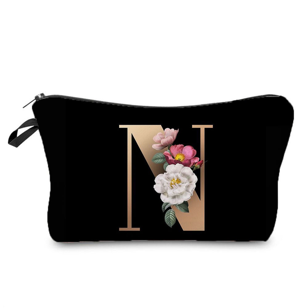 Black and Gold Makeup Bag
