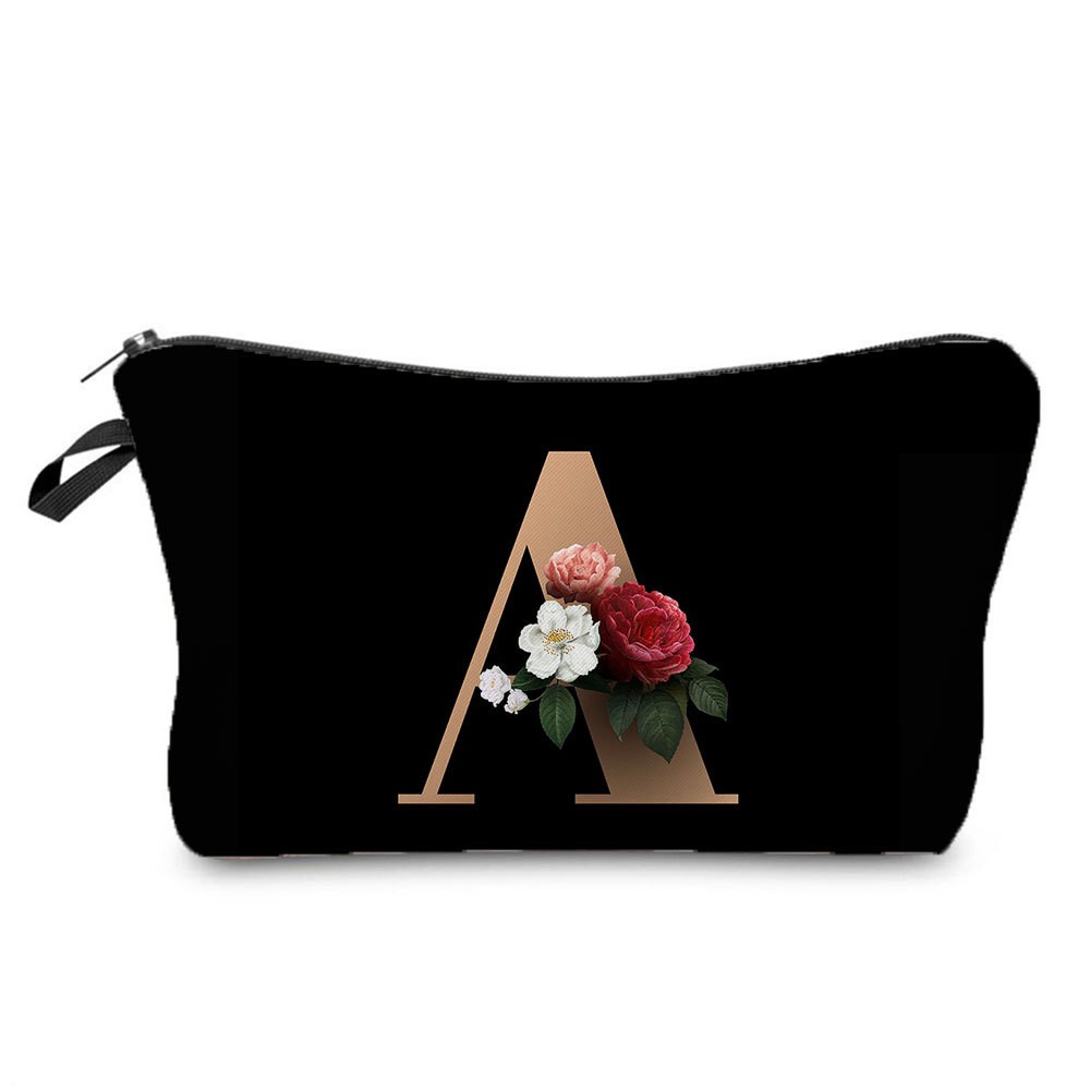 Black and Gold Makeup Bag
