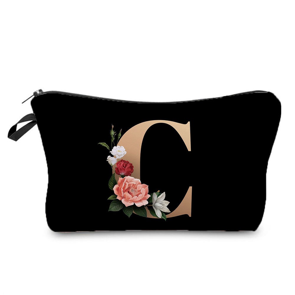 Black and Gold Makeup Bag
