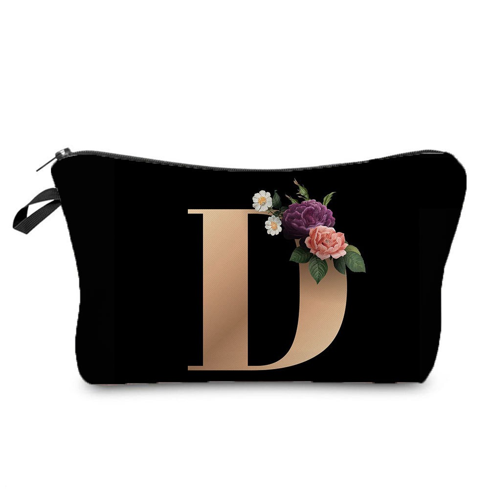 Black and Gold Makeup Bag