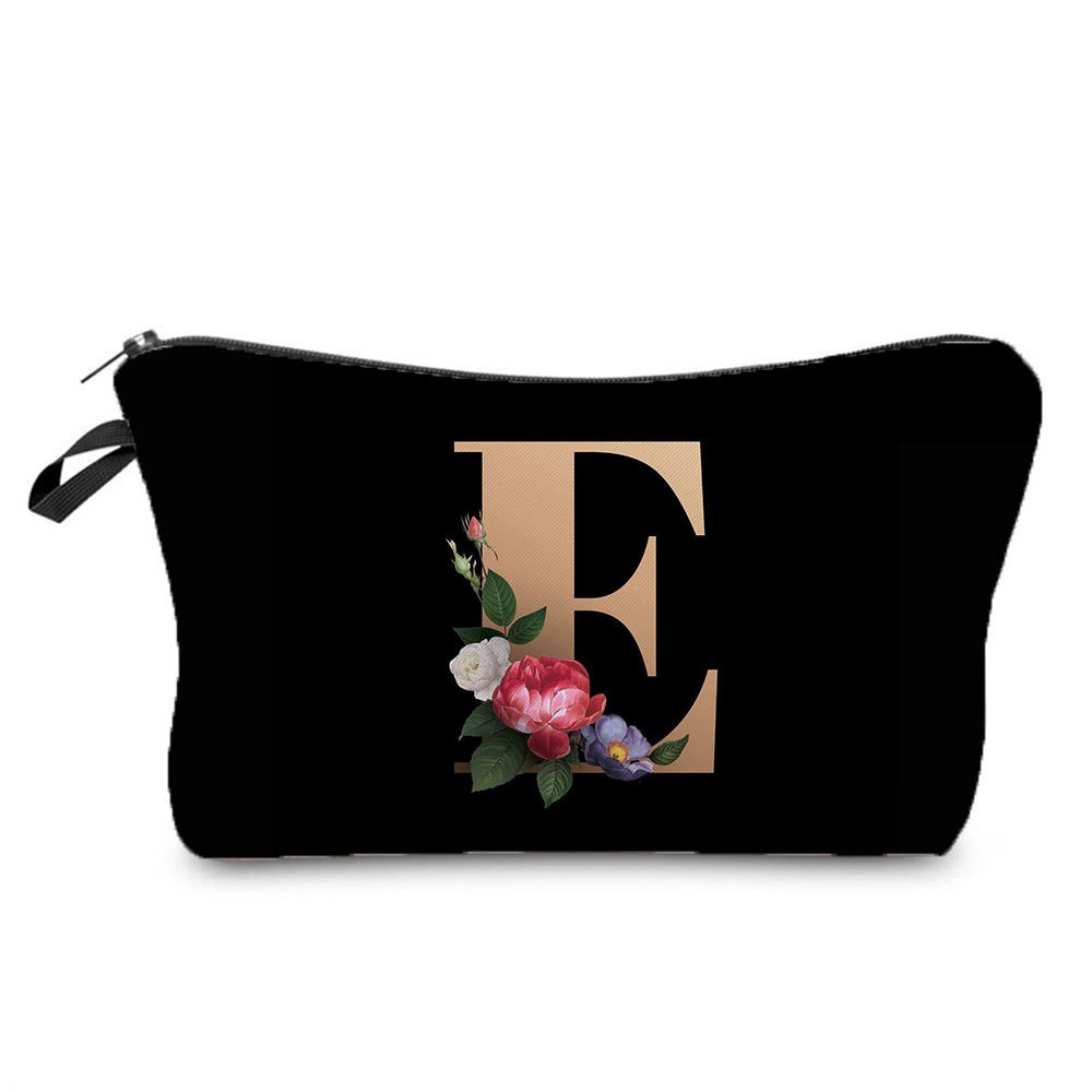 Black and Gold Makeup Bag