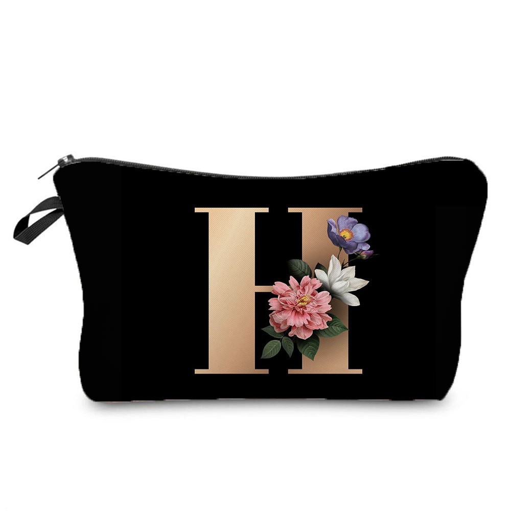Black and Gold Makeup Bag