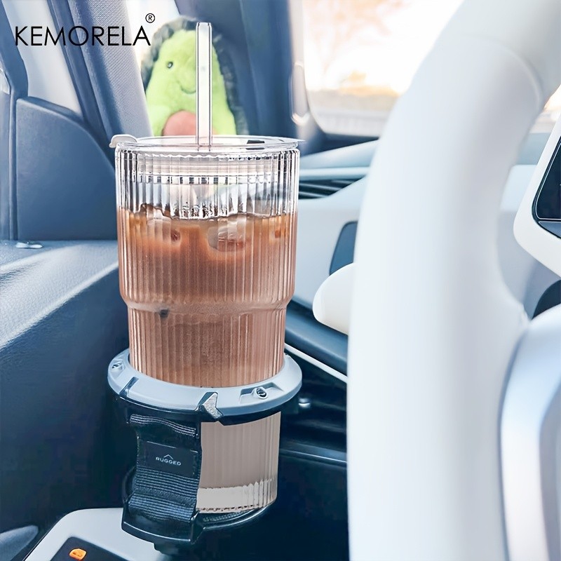 KEMORELA Large Capacity Vertical Striped Glass Cups with Lids Reusable Dishwasher-Safe Tumblers for Cold Drinks, Coffee & Juice