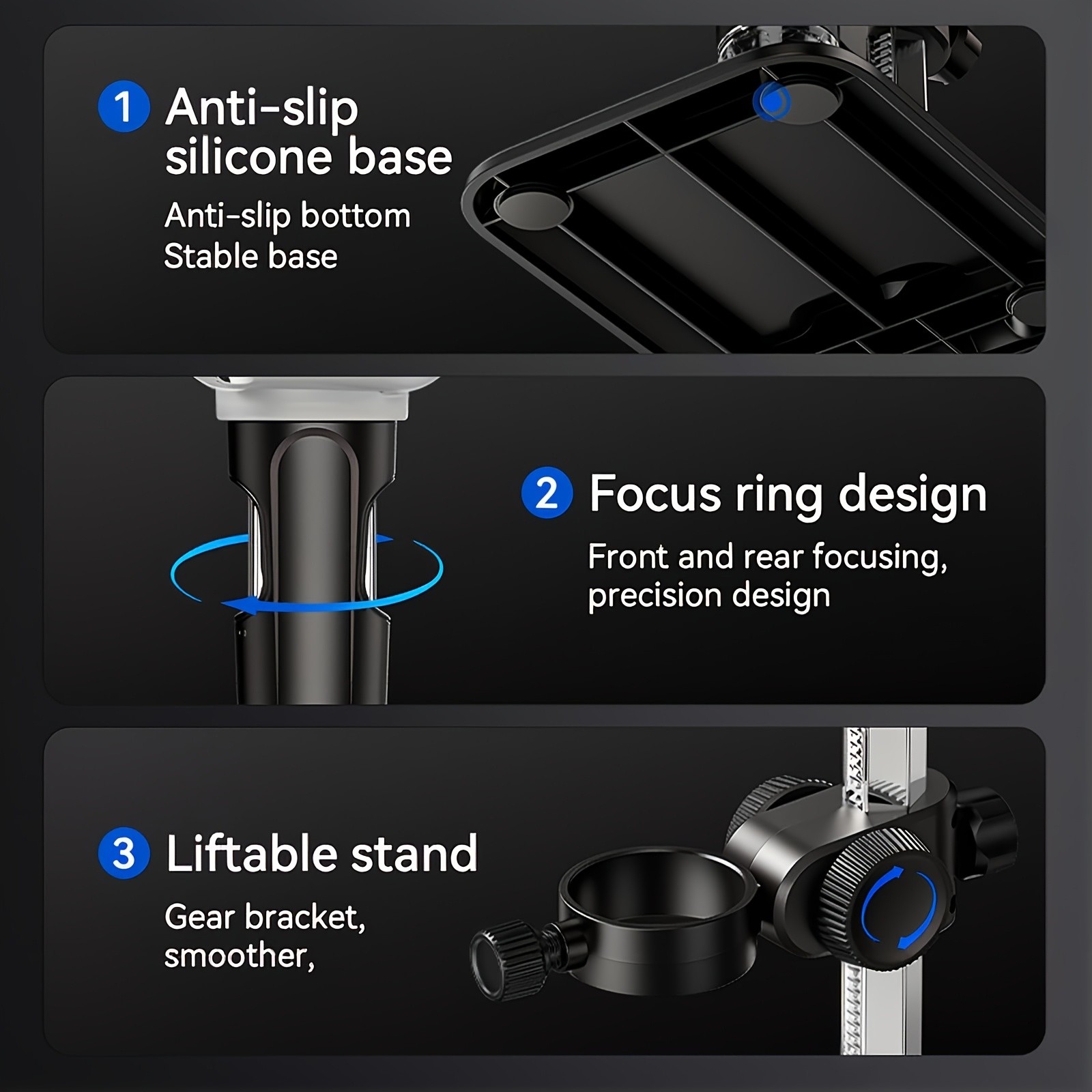 10.92cm Industrial Microscope with 1000x Magnification