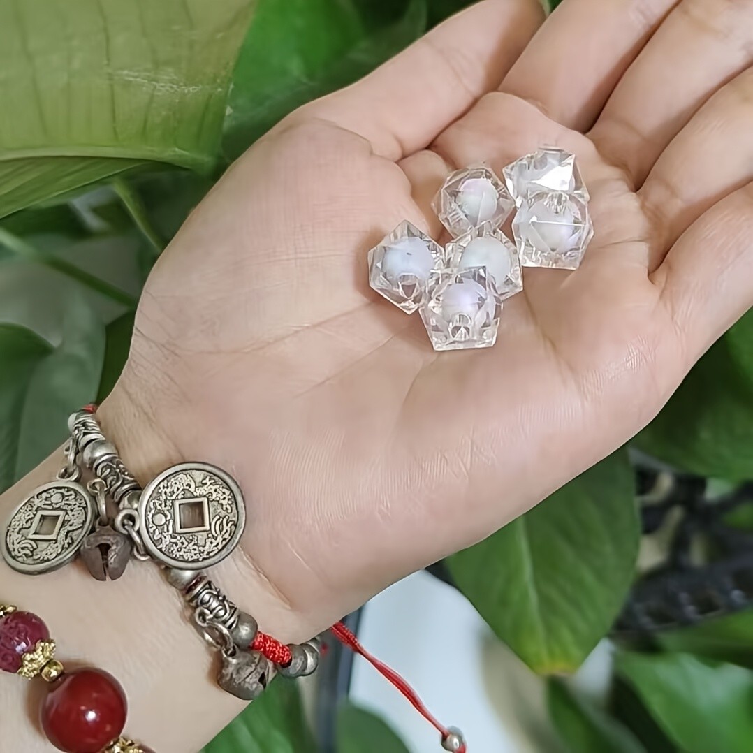 EDIFON 50pcs 12mm Acrylic Diamond Beads