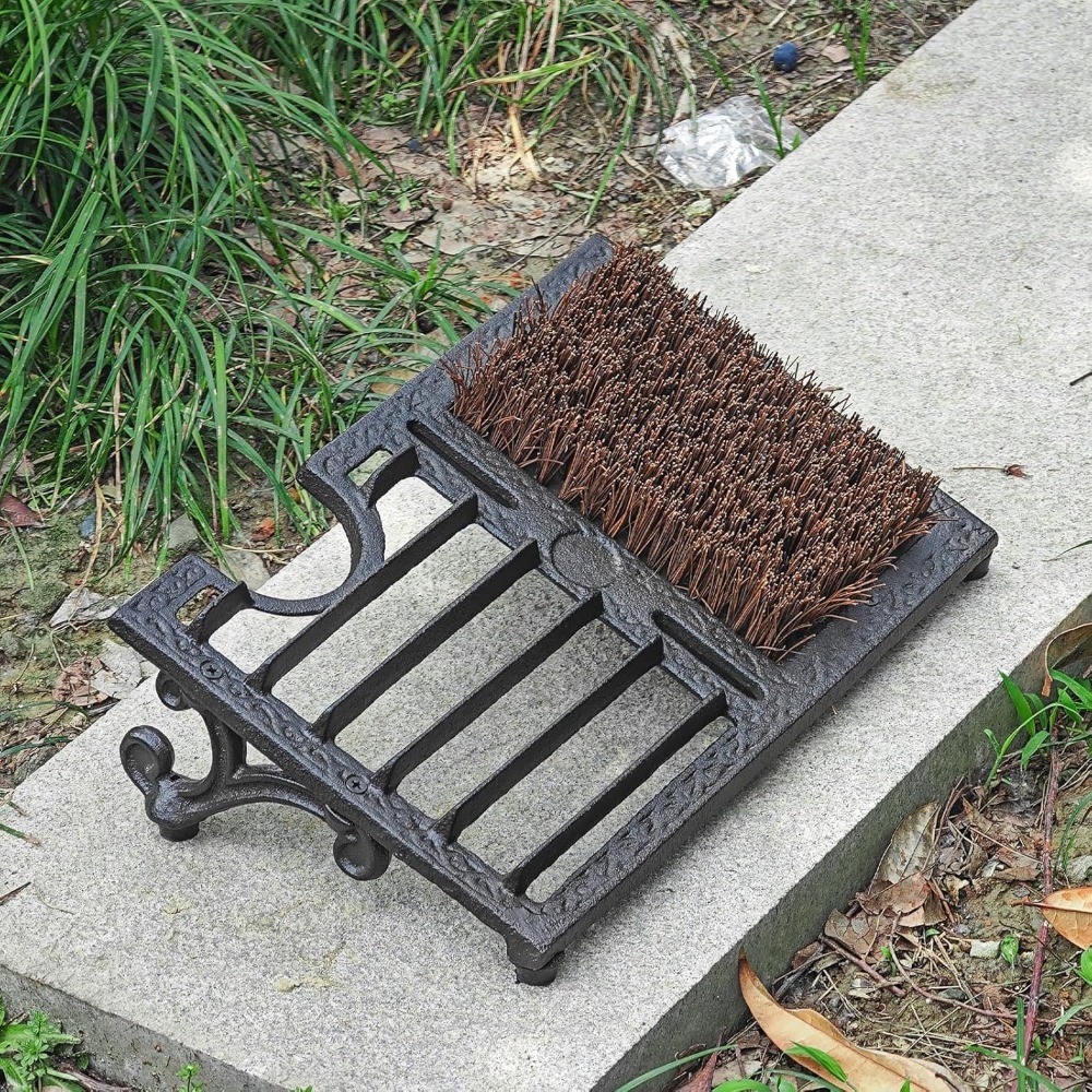 Heavy-Duty Vintage Cast Iron Boot Brush with Scraper