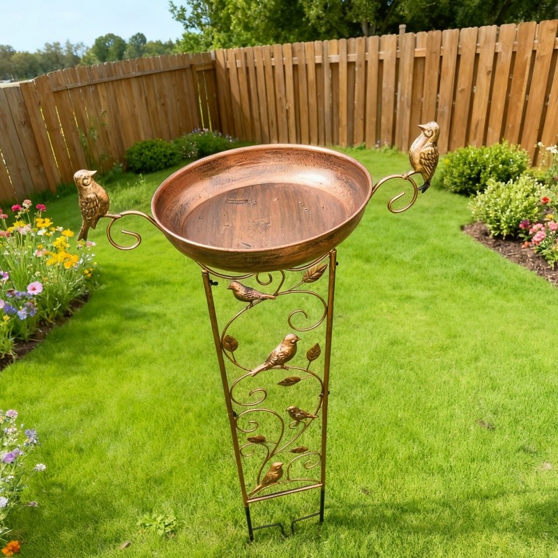 Outdoor Bird Bath with Flower Stand