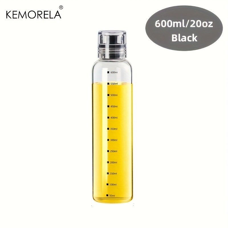KEMORELA Graduated Glass Oil Dispenser Bottle PVC-Free Measurement Bottle for Cooking Oil, Soy Sauce, Honey & More