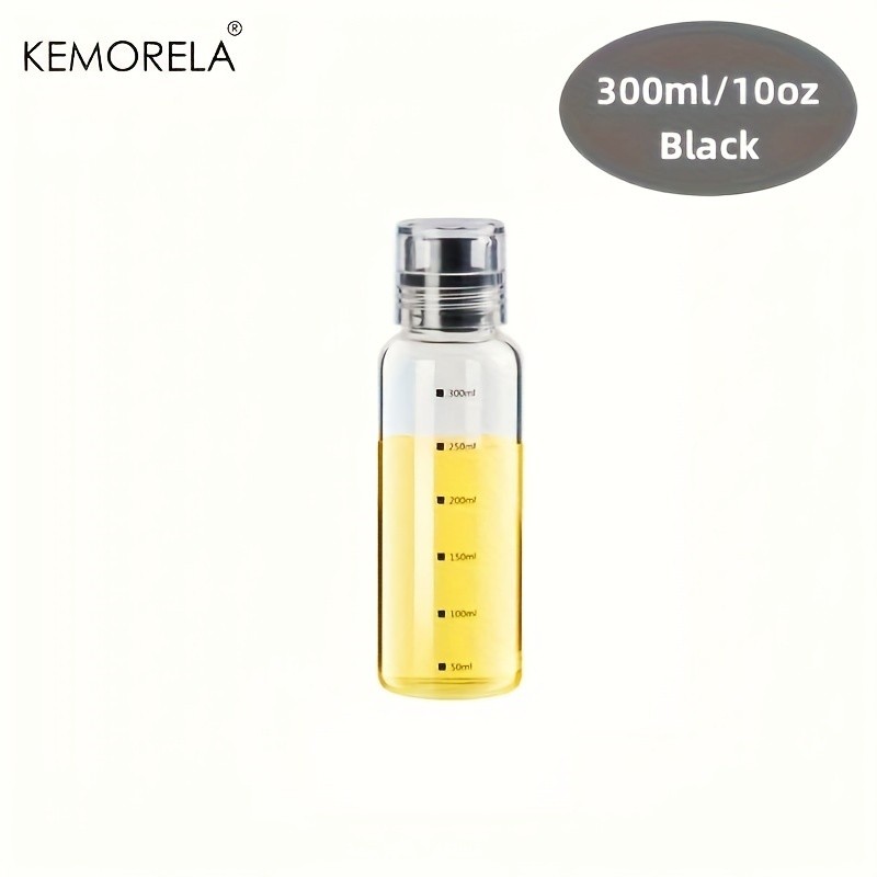 KEMORELA Graduated Glass Oil Dispenser Bottle PVC-Free Measurement Bottle for Cooking Oil, Soy Sauce, Honey & More