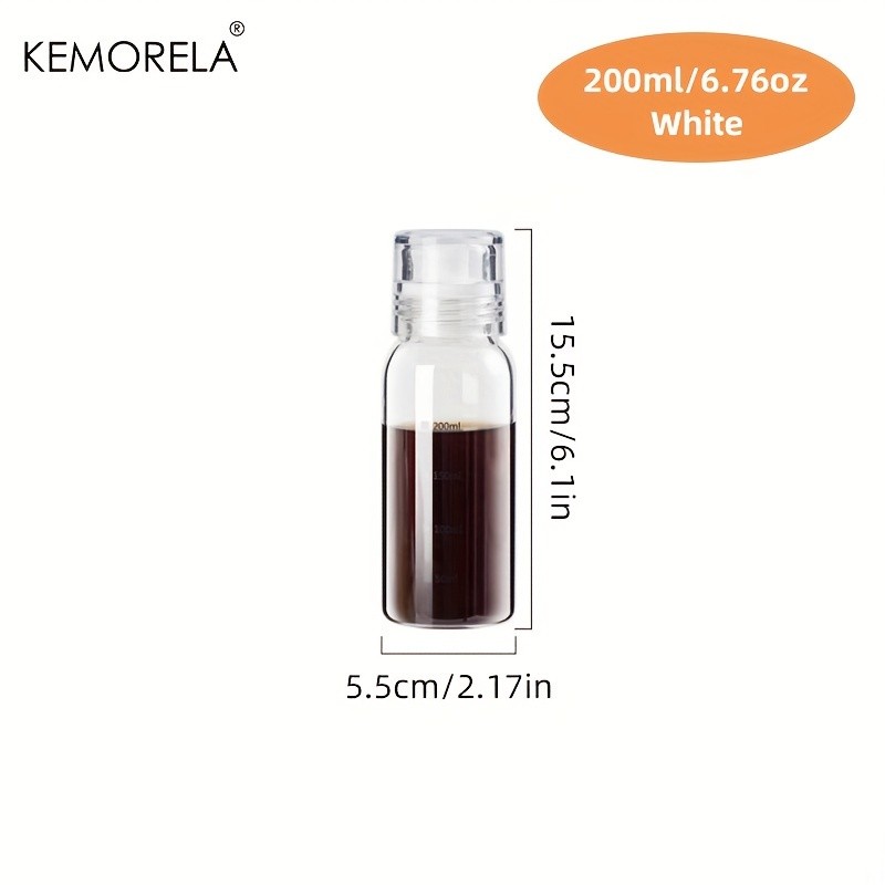 KEMORELA Graduated Glass Oil Dispenser Bottle PVC-Free Measurement Bottle for Cooking Oil, Soy Sauce, Honey & More