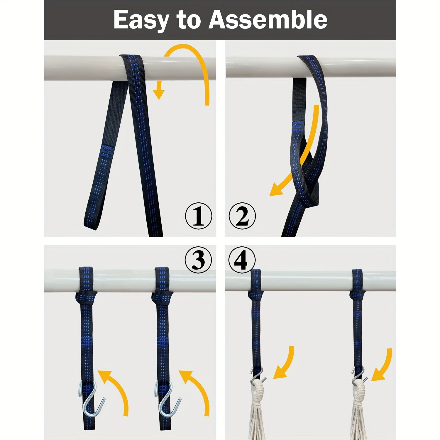 Hammock Chair Set Complete Comfort System with Premium Straps & Cushions