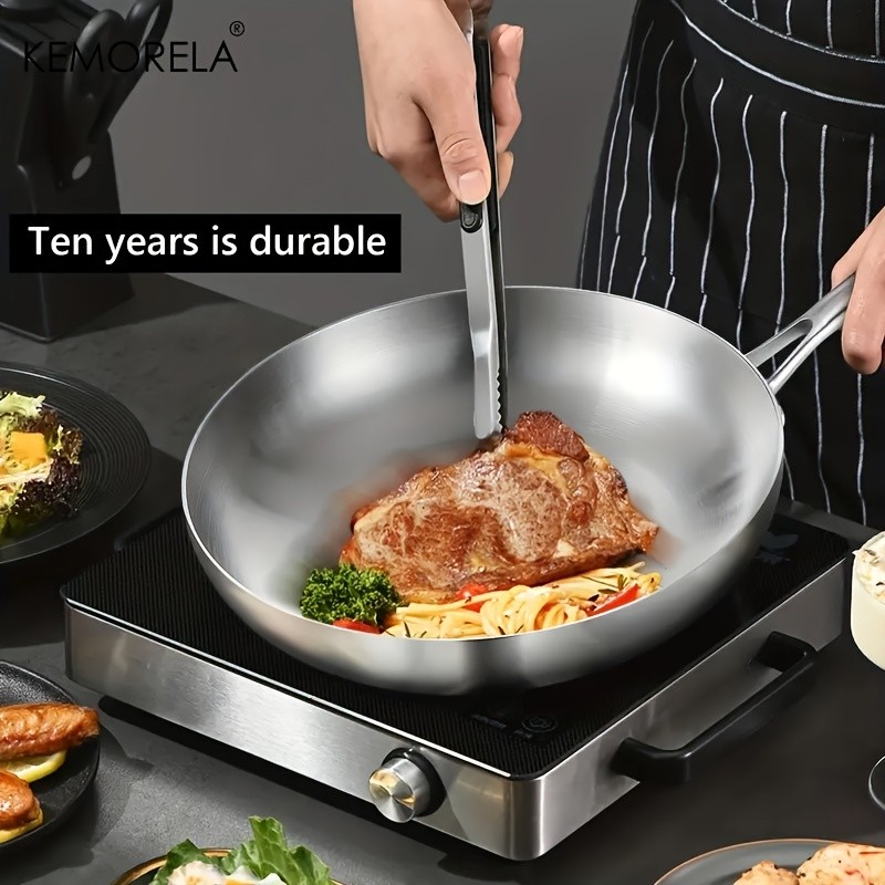 KEMORELA Nonstick Frying Pan 304 Stainless Steel Easy-Clean Skillet for Eggs, Omelettes & Everyday Cooking