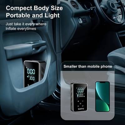 Suitu Portable Cordless Tire Inflator with Digital Pressure Gauge & LED Light Quick and Efficient Tire Inflation for Every Emergency