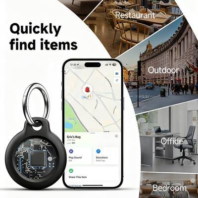 HUTHUR Air Tag Tracker Holder Pack (1/2/3/4 Pack)  Silicone Case + Keyring for Apple Find My