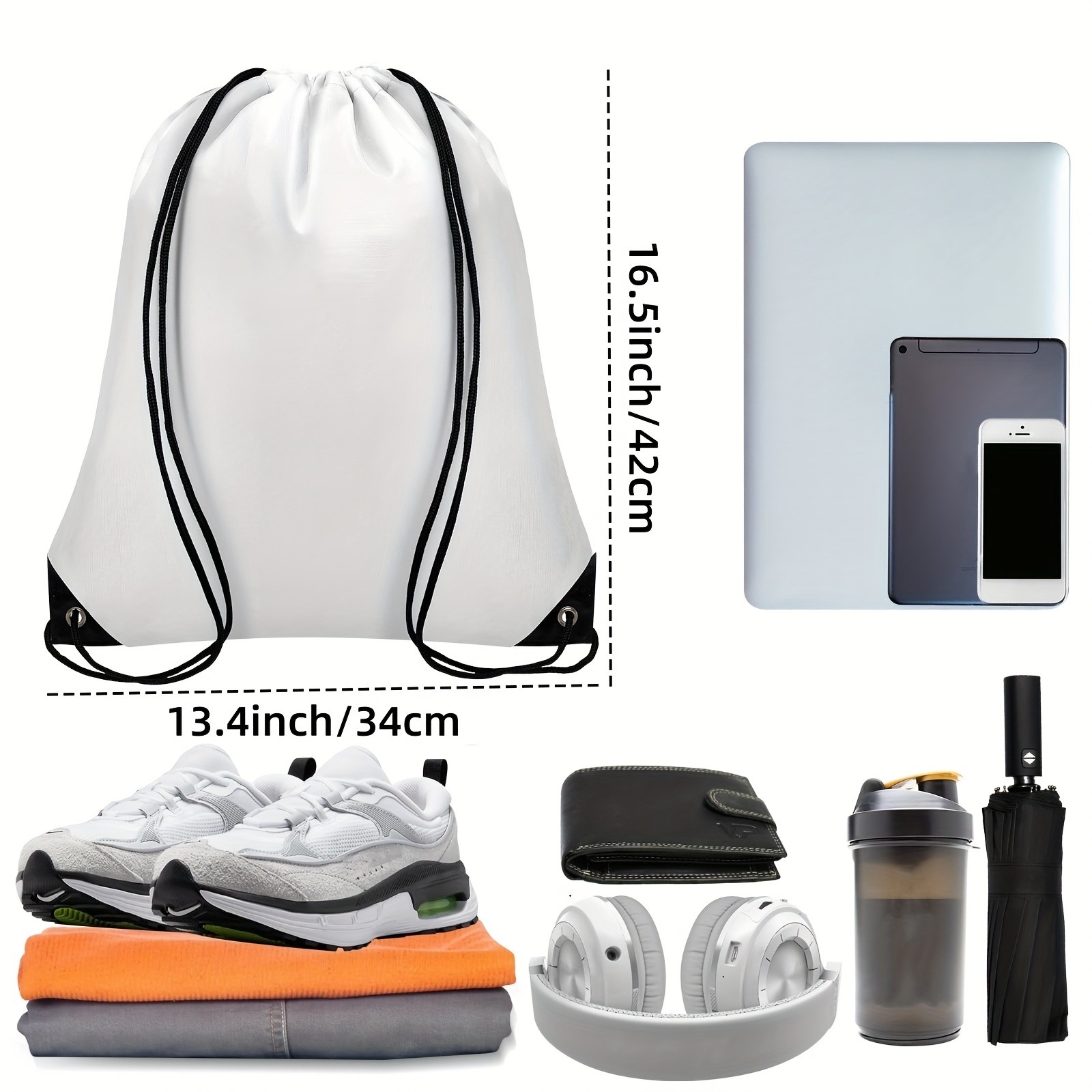10/20pcs Sublimation Blank Drawstring Backpack