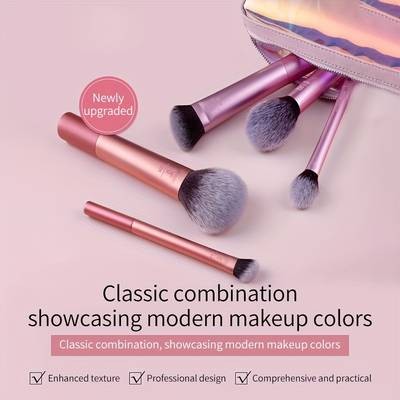 Real Techniques Upgraded Face Makeup Brush Set 418 Advanced Daily Face Set Includes Blush Brush Final Setting Brush Shadow Brush Contour Brush