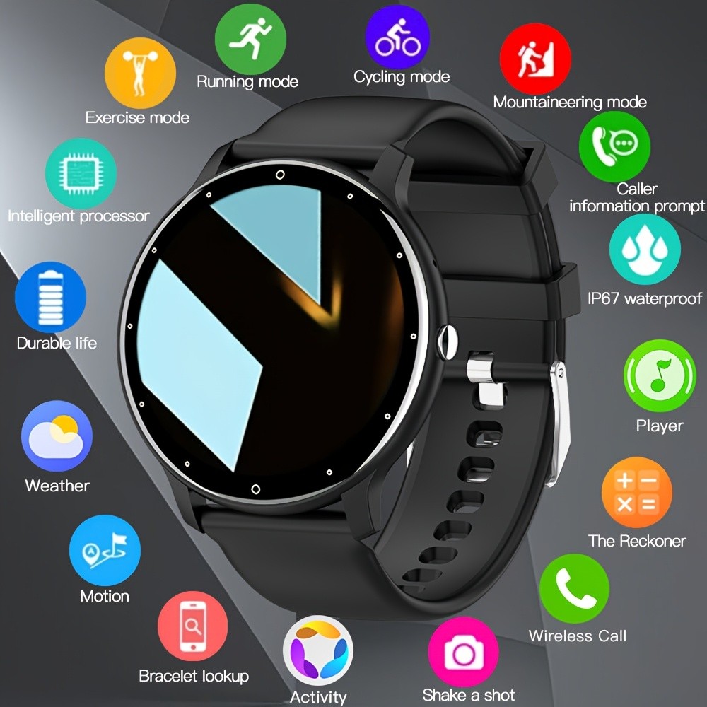 PEJE Smartwatch 123+ Sports Modes, 1.28-Inch TFT Screen, Waterproof Digital Fitness Watch with Wireless Call