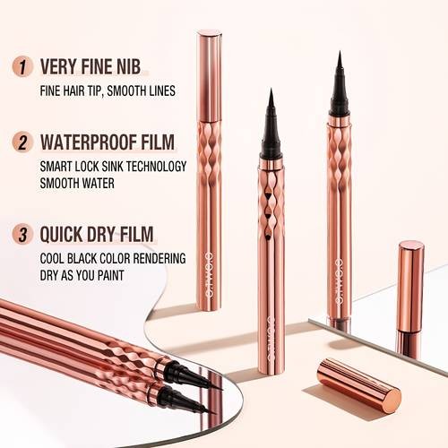 O.TWO.O Super Waterproof Black Liquid Eyeliner Long-Lasting Precision Liner Smudge-Proof Easy to Apply Perfect for Daily Makeup & Special Events Mothers Day Gift