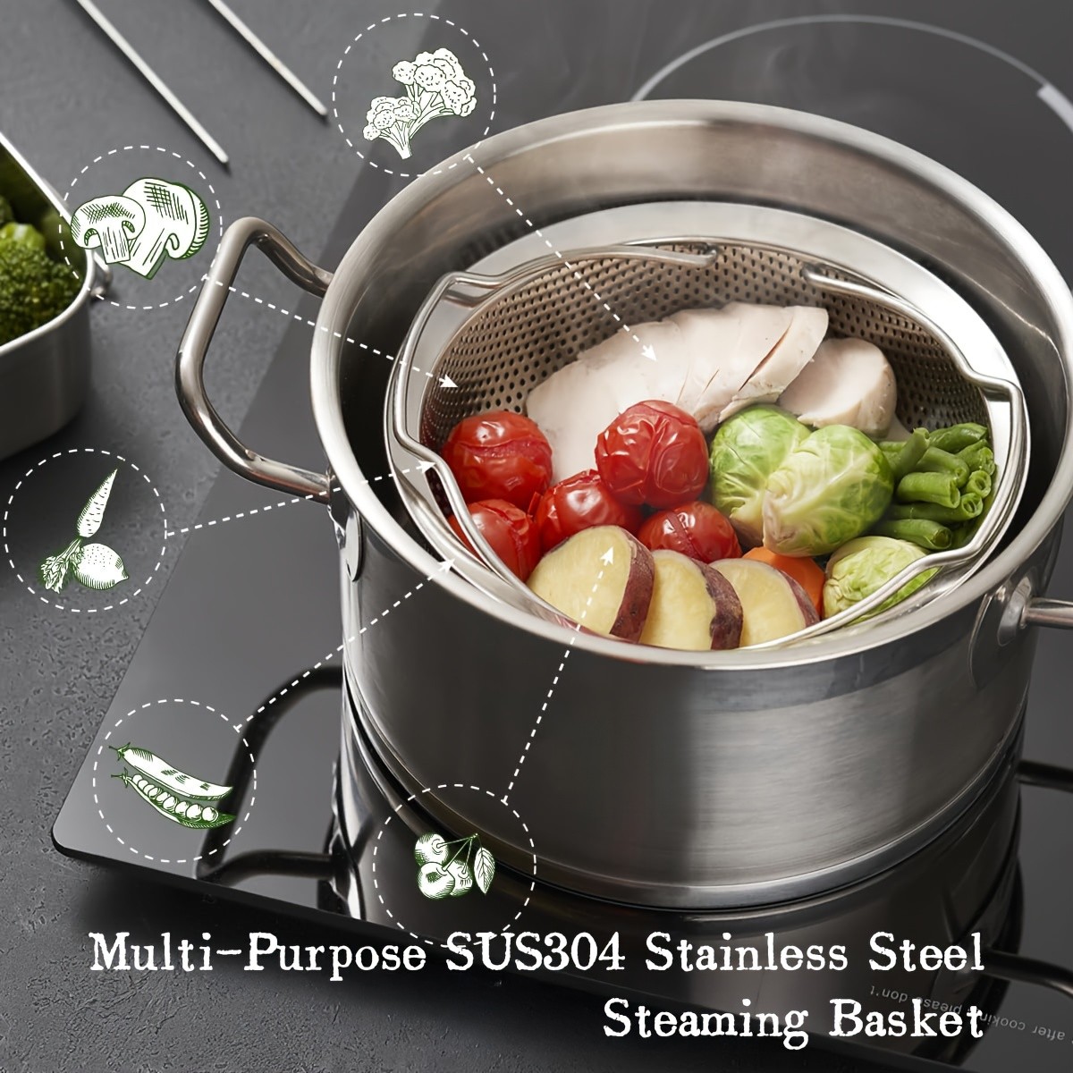 Pure Cook 304 Stainless Steel Round Handle