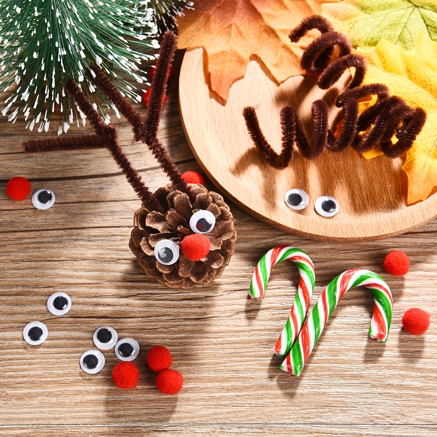 300pcs Christmas Brown Pipe Cleaners Set