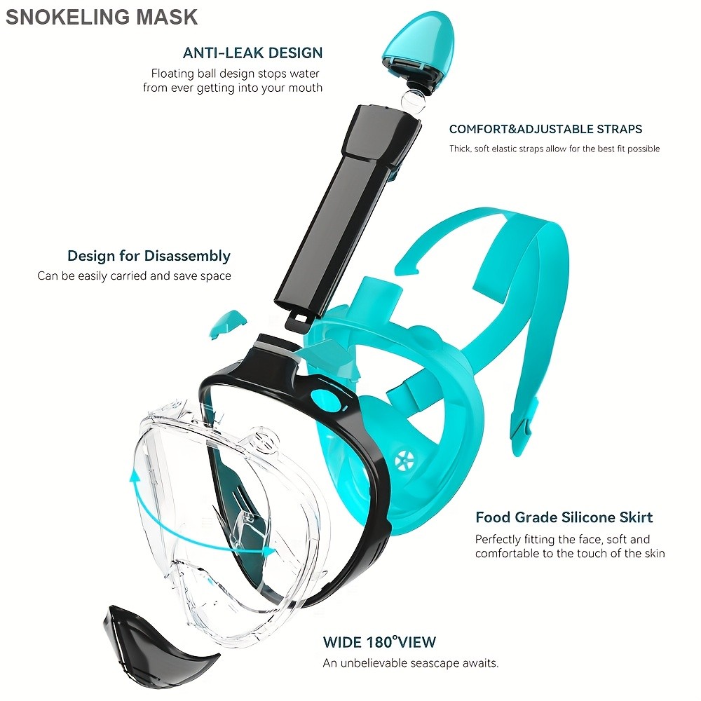 JoyMaySun Full Face Snorkeling Mask with Camera Holder