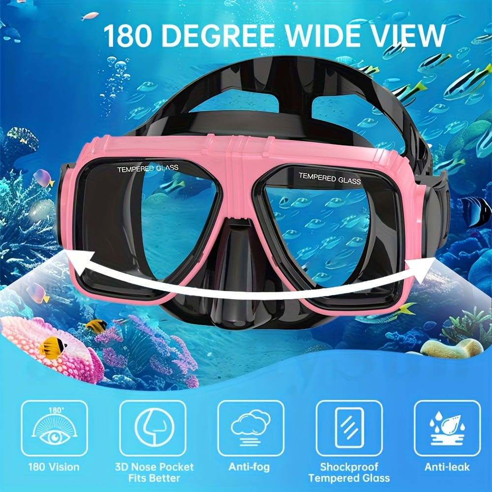 JoyMaySun Snorkeling Mask + Snorkel + Fins Set