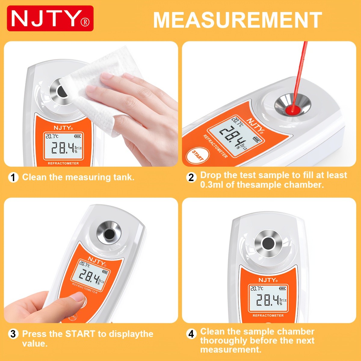 NJTY-TY-8 High-Precision Handheld Refractometer