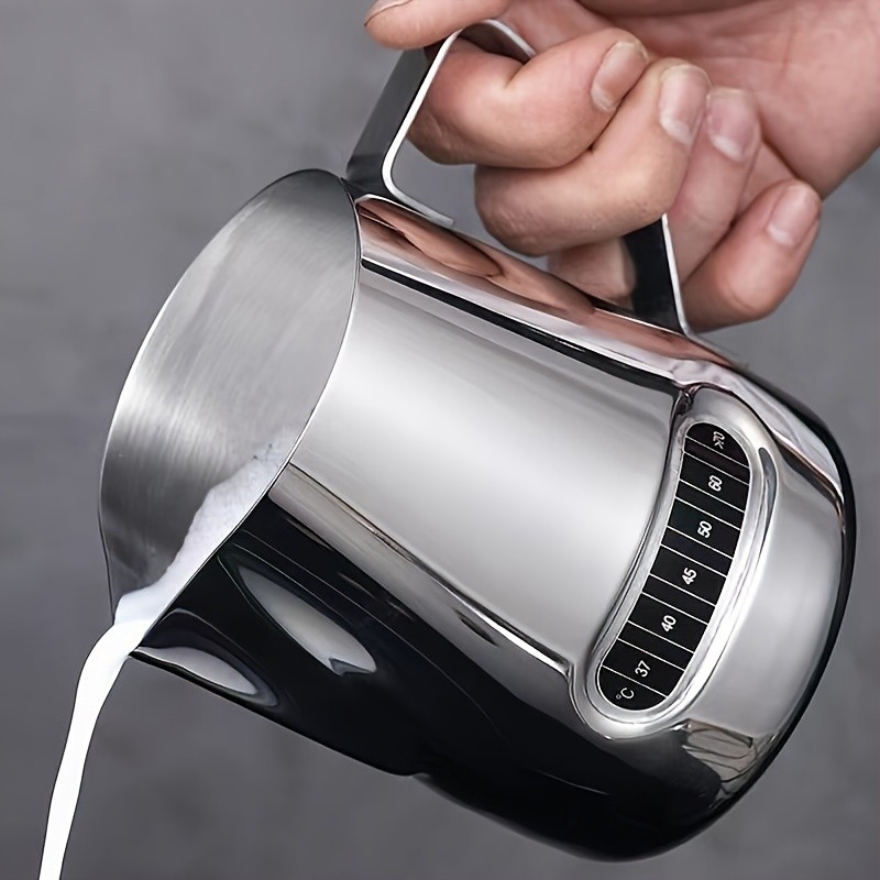 BAXCRS Stainless Steel Latte Mug with Temperature Display & Graduated Measuring Cup