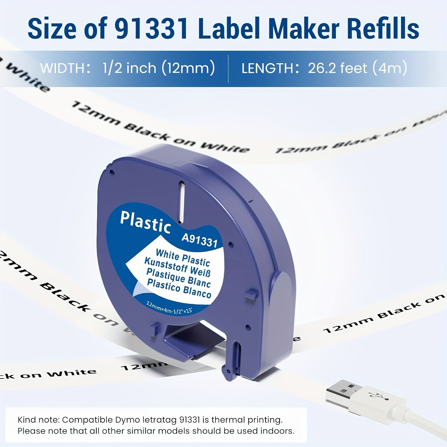 MarkField Compatible Dymo LetraTag Label Maker Refills