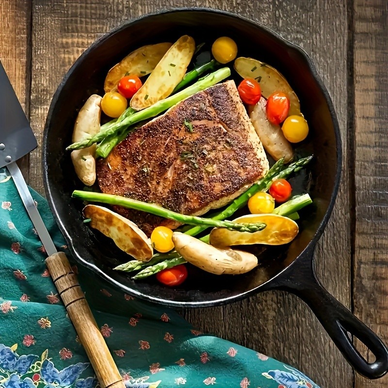 MAMSHIB 4pcs Pre-Seasoned Cast Iron Skillet Set
