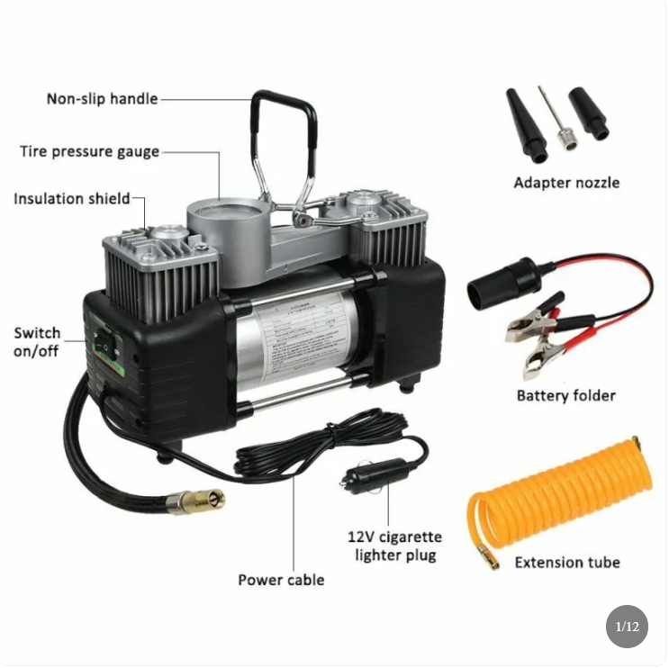 150PSI HEAVY DUTY PORTABLE 12V ELECTRIC CAR TYRE INFLATOR AIR COMPRESSOR