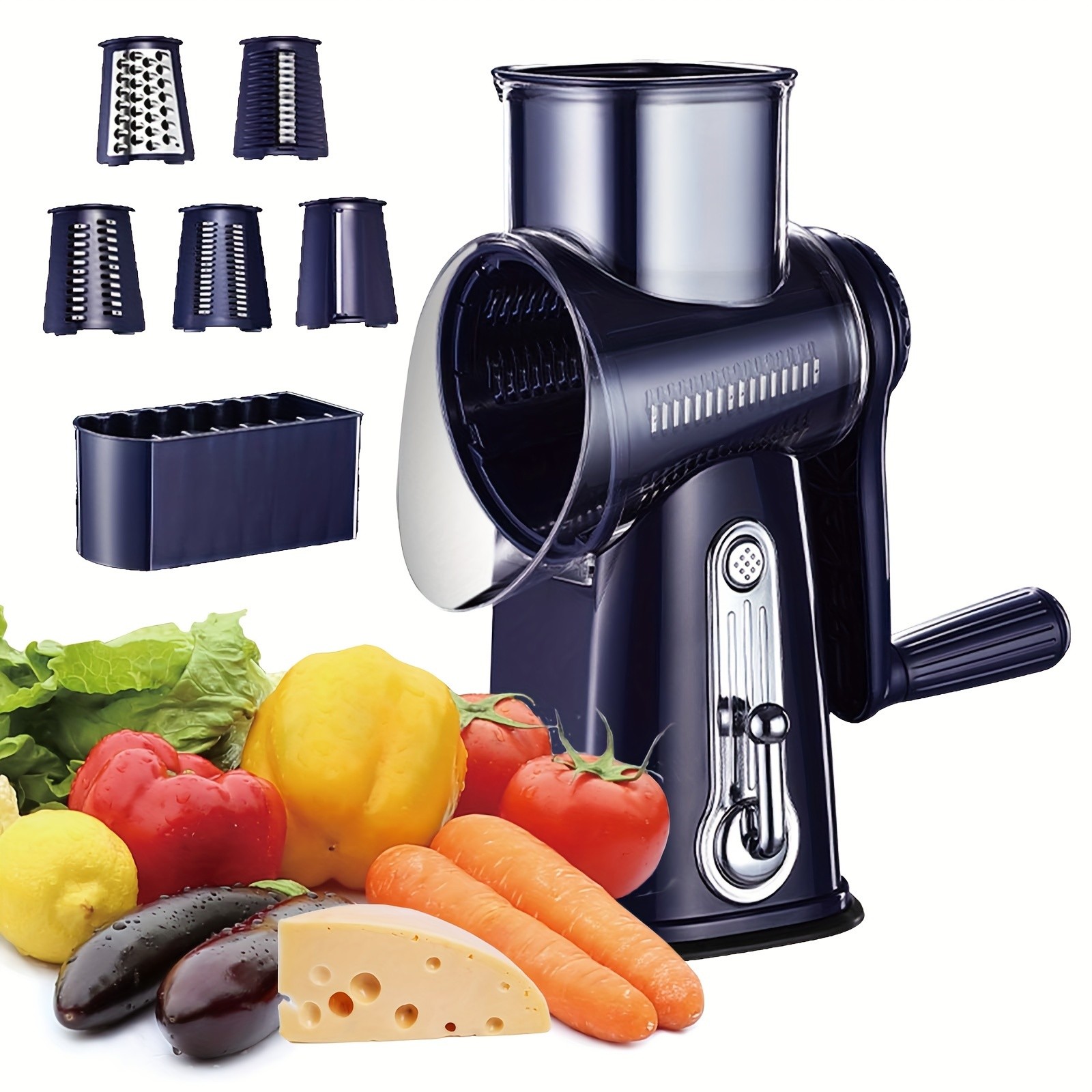 iWhale Heavy-Duty 5-in-1 Rotary Cheese Grater Faster Prep, Smoother Cooking