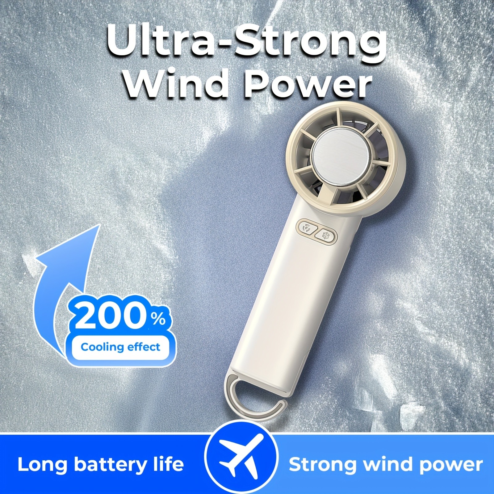 iWhale Portable Handheld Cooling Fan with Ice-Cooling Pad Powerful Cooling Relief Anywhere You Go