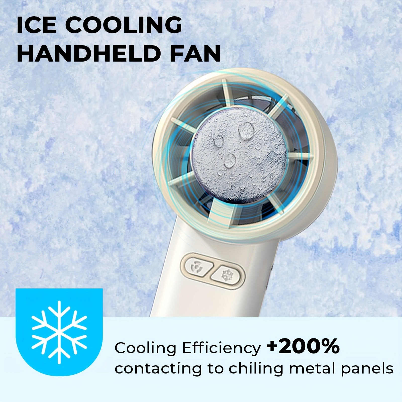 iWhale Portable Handheld Cooling Fan with Ice-Cooling Pad Powerful Cooling Relief Anywhere You Go