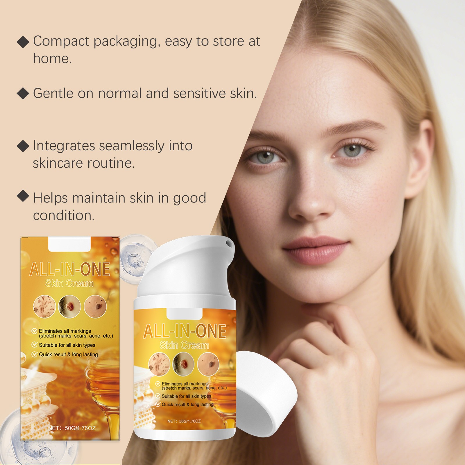 All-In-One Skin Cream Eliminate Scars, Stretch Marks, and Acne