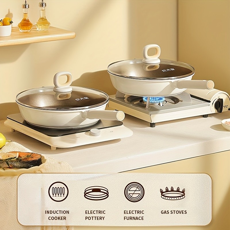 COOKER KING Non-Stick Titanium Coating Frying Pan with Lid Healthy, PFOA-Free Cooking for All NZ Cooktops