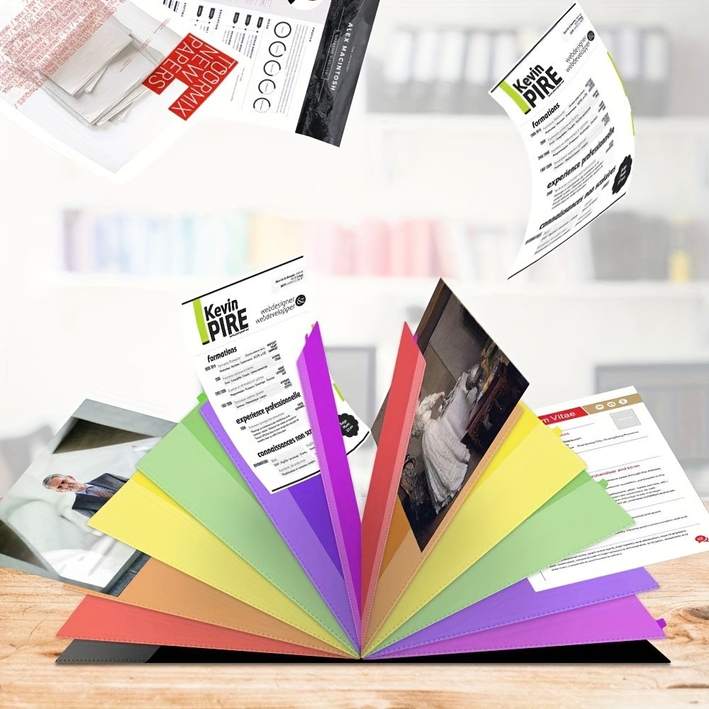 LOCSEE Rainbow Tab Expanding File Folder