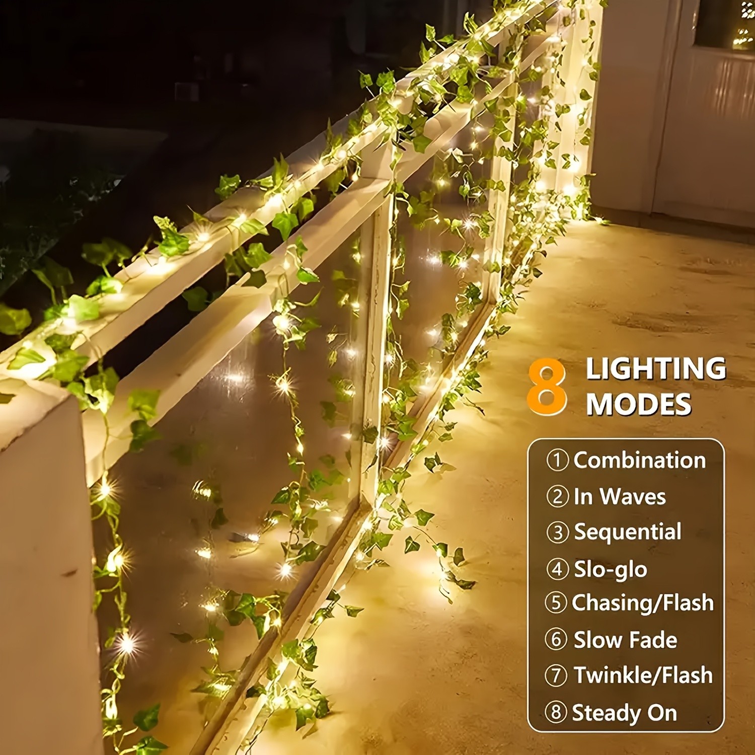 AIPUSI Solar LED Christmas Lights with 8 Lighting Modes
