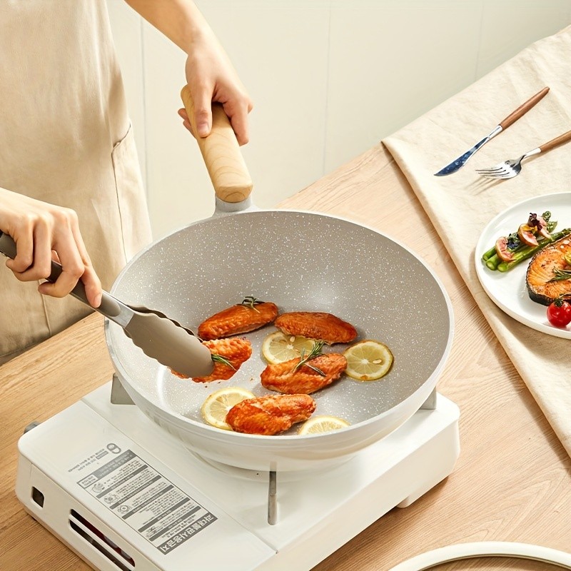 COOKER KING 30cm Non-Stick Wok Pan with Glass Lid Restaurant-Grade, Non-Toxic & Compatible with All NZ Cooktops