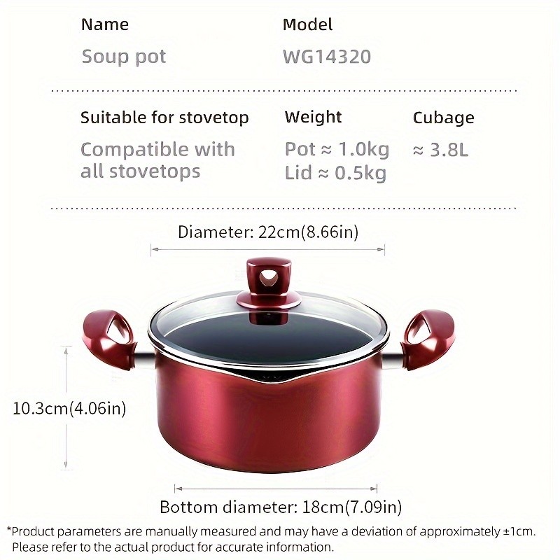 COOKER KING 4 Quart Non-Stick Stockpot with Glass Lid PTFE/PFOA-Free, Induction Ready & Perfect for Everyday NZ Cooking