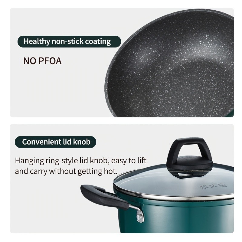 COOKER KING 22cm Non-Stick Saucepan with Glass Lid Multi-Purpose, PFOA-Free Stew Pot for Soup, Noodles & Everyday NZ Cooking