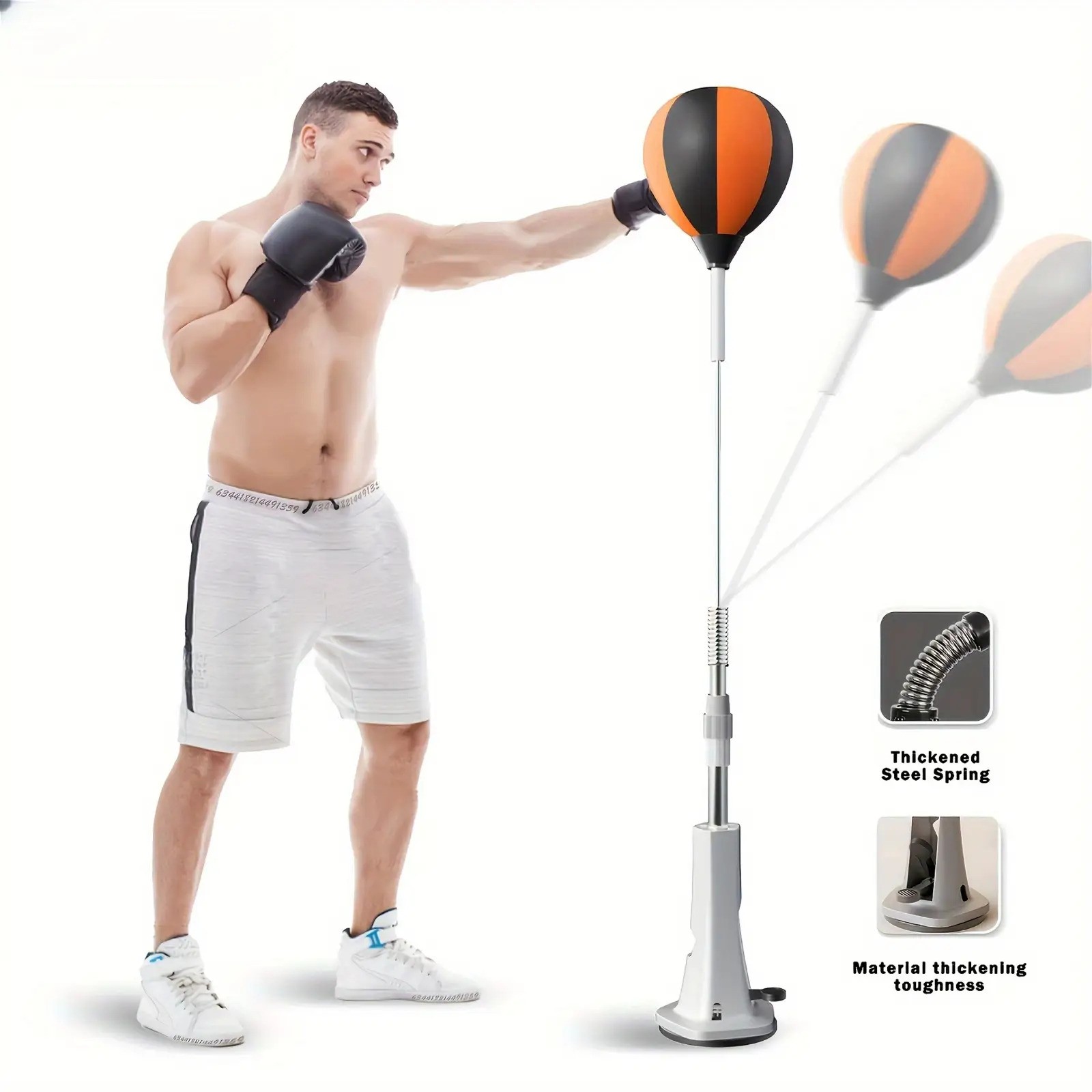 Adjustable Heavy-Duty Boxing Bag Sturdy Frame & Strong Suction Base for Home Gym, Boxing & Kickboxing