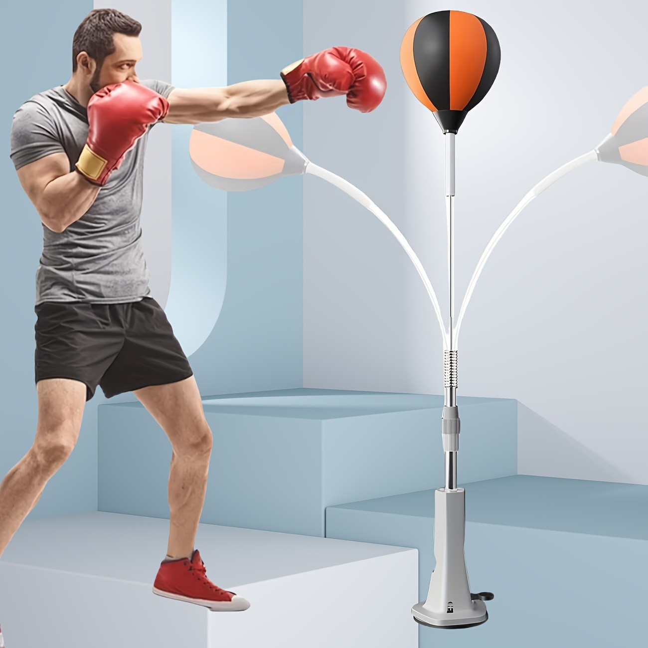 Adjustable Heavy-Duty Boxing Bag Sturdy Frame & Strong Suction Base for Home Gym, Boxing & Kickboxing