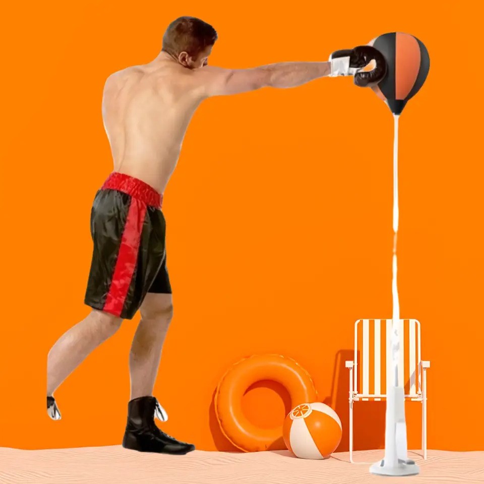 Adjustable Heavy-Duty Boxing Bag Sturdy Frame & Strong Suction Base for Home Gym, Boxing & Kickboxing