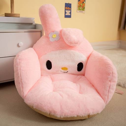 Sanrio Plush Cushion with Face & Heart Eyes Cute Irregular Backrest/Seat Pillow Soft Machine-Washable Kawaii Home Decor Extra Wide & Ergonomic Comfort